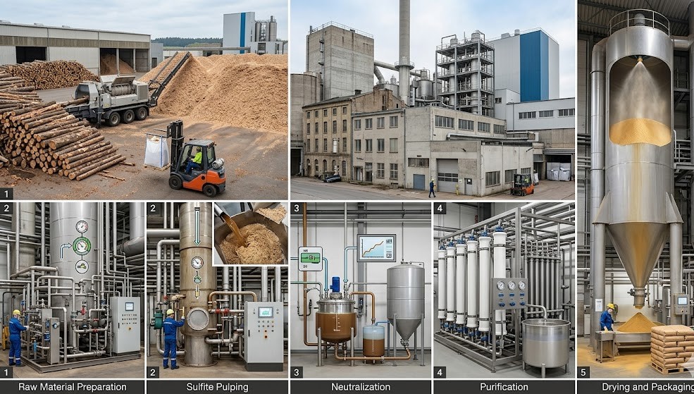 Sodium lignosulfonate manufacturing process