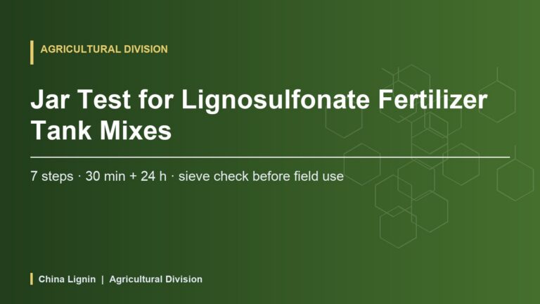 Jar Test for Lignosulfonate Fertilizer Tank Mixes