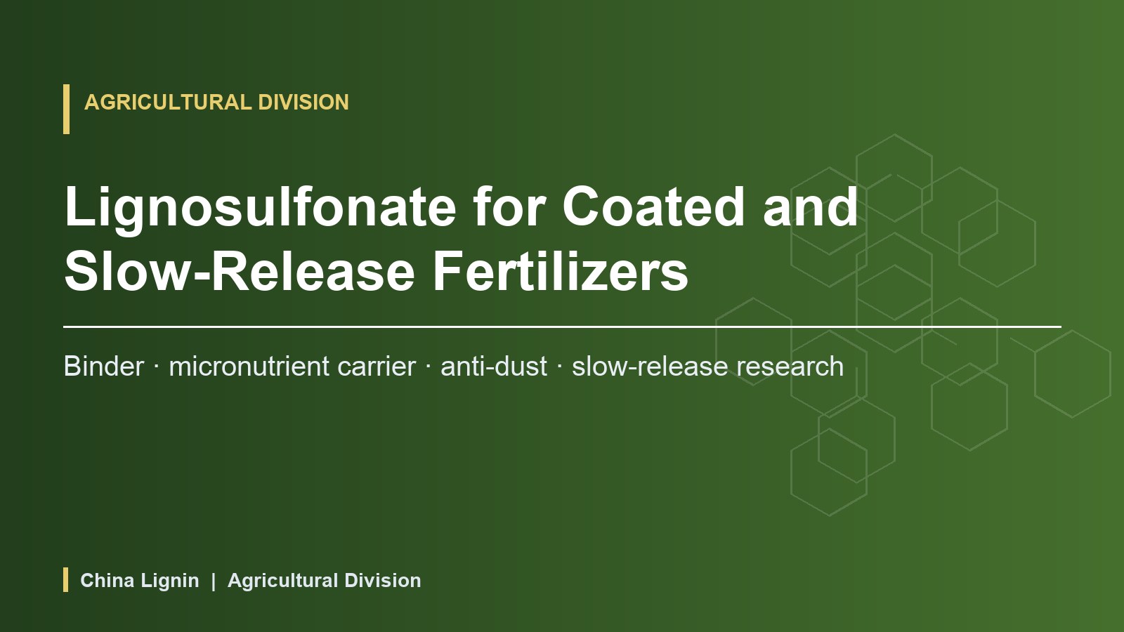 Lignosulfonate for Coated and Slow-Release Fertilizers