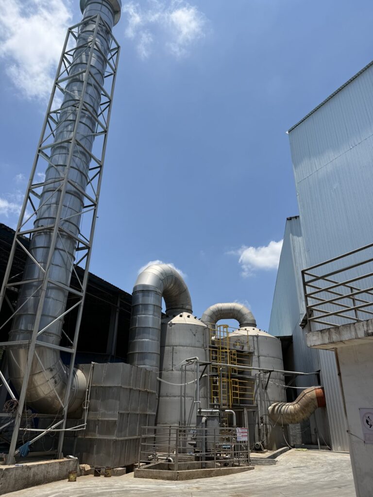 Drying unit exterior at a lignosulfonate plant