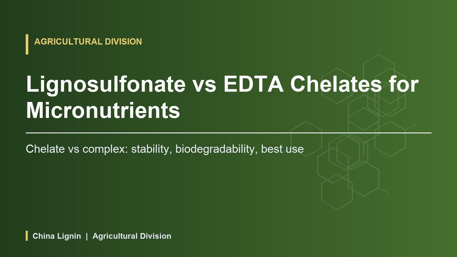Lignosulfonate vs EDTA Chelates for Micronutrients